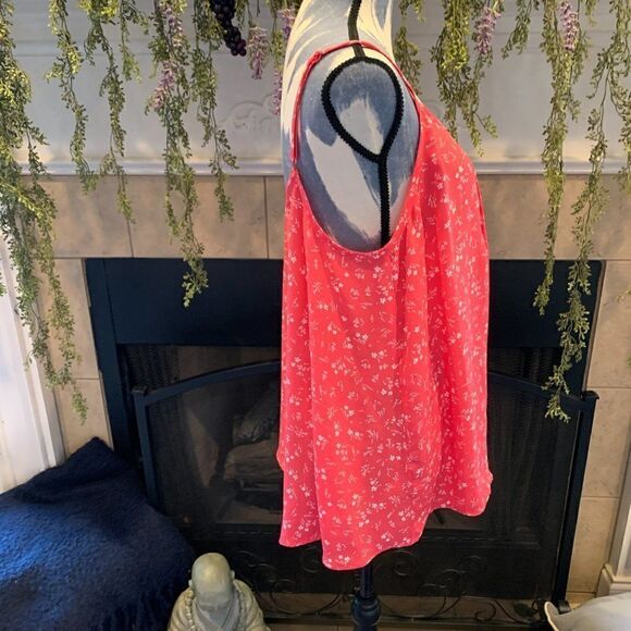 Torrid orange coral white print pleated front cami 0 - Picture 4 of 7